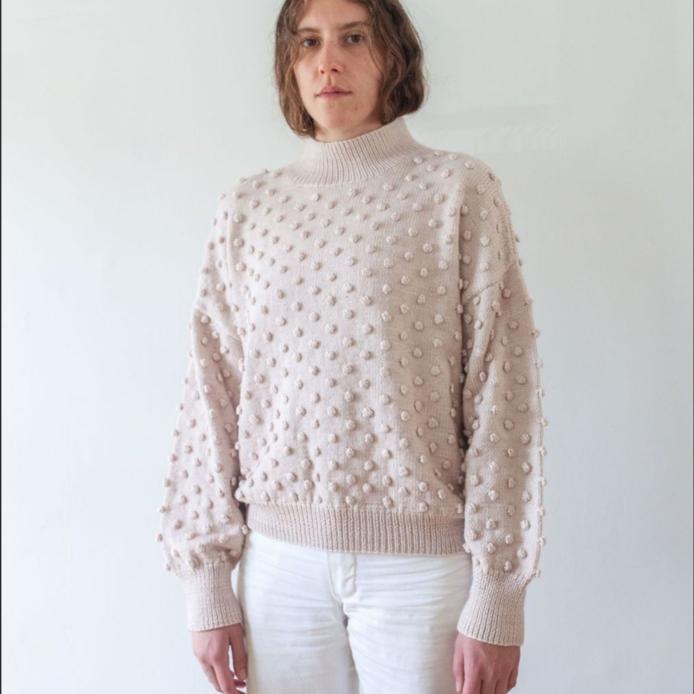 Misha & Puff Adult Popcorn Sweater in Dune Merino Wool